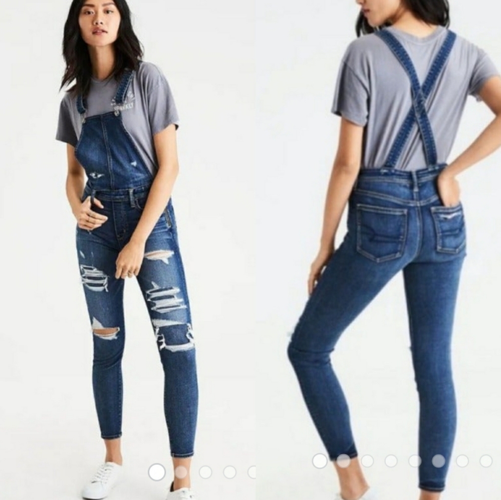 ❤️ ADORABLE AEO Overalls, jegging style 18 BNWT